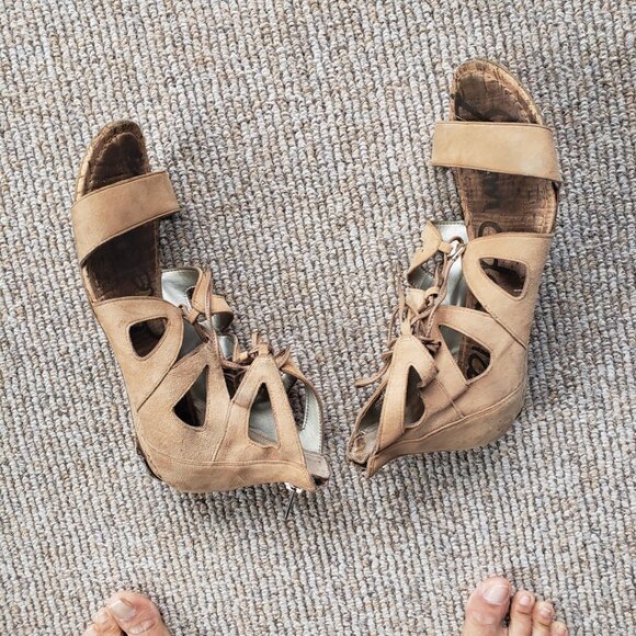 Sam Edelman Gladiator Sandals Thrashed Women's 9 Beige - Picture 4 of 4
